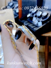 Đồng Hồ Nữ Versace Couture Mặt Chữ Nhật - Demi Mặt Đen - 30 x 37mm