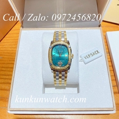 Đồng Hồ Nữ Versace Couture Mặt Chữ Nhật - Demi Mặt Xanh Mộc - 30 x 37mm