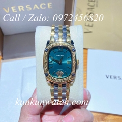 Đồng Hồ Nữ Versace Couture Mặt Chữ Nhật - Demi Mặt Xanh Mộc - 30 x 37mm