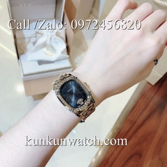Đồng Hồ Nữ Versace Couture Mặt Chữ Nhật - Demi Mặt Đen - 30 x 37mm