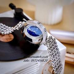 Đồng Hồ Nữ Versace Eon Pour Femmes Silver Mặt Xanh Dương 34mm