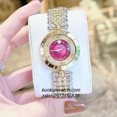 Đồng Hồ Nữ Versace Eon Pour Femmes Demi Gold Mặt Đỏ Tía 34mm 1