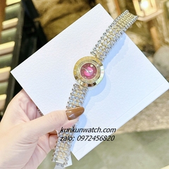 Đồng Hồ Nữ Versace Eon Pour Femmes Demi Gold Mặt Đỏ Tía 34mm