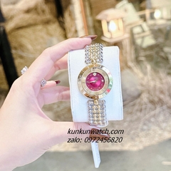 Đồng Hồ Nữ Versace Eon Pour Femmes Demi Gold Mặt Đỏ Tía 34mm