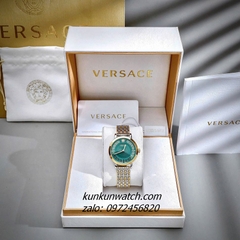 Đồng Hồ Nữ Versace Greca Fortuna Quartz Demi Gold Mặt Xanh Ngọc 35mm