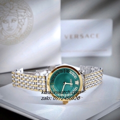 Đồng Hồ Nữ Versace Greca Fortuna Quartz Demi Gold Mặt Xanh Ngọc 35mm