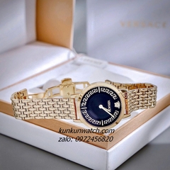 Đồng Hồ Nữ Versace Greca Fortuna Quartz Gold Mặt Đen 35mm