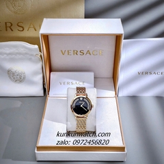 Đồng Hồ Nữ Versace Greca Fortuna Quartz Gold Mặt Đen 35mm