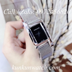 Đồng Hồ Nữ Versace Greca Icon Bạc Mặt Đen - 39 x 21mm