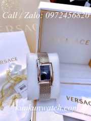 Đồng Hồ Nữ Versace Greca Icon Bạc Mặt Đen - 39 x 21mm