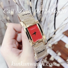 Đồng Hồ Nữ Versace Greca Icon Vàng Mặt Đỏ - 39 x 21mm