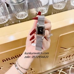 Đồng Hồ Nữ Versace Greca Icon Silver Mặt Đen 39x21mm