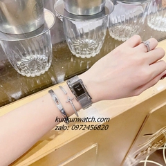 Đồng Hồ Nữ Versace Greca Icon Silver Mặt Đen 39x21mm