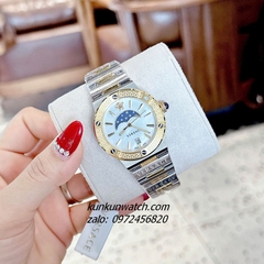 Đồng Hồ Nữ Versace Greca Logo Moonphase Vỏ Demi Mặt Trắng 34mm 1