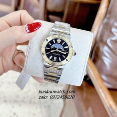 Đồng Hồ Nữ Versace Greca Logo Moonphase Vỏ Demi Mặt Đen 34mm 1