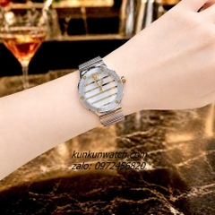Đồng Hồ Nữ Versace Greca Logo Pearl Demi Gold Mặt 33mm
