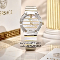 Đồng Hồ Nữ Versace Greca Logo Pearl Demi Gold Mặt 33mm 1