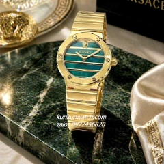 Đồng Hồ Nữ Versace Greca Logo Pearl Gold Mặt Xanh Rêu 33mm 1