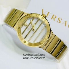 Đồng Hồ Nữ Versace Greca Logo Pearl Gold Mặt Trắng 33mm