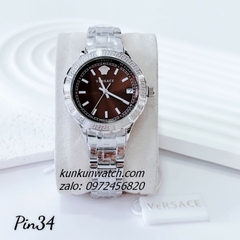 Đồng Hồ Nữ Versace Hellenyium Silver Mặt Đen 35mm