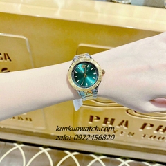 Đồng Hồ Nữ Versace Hellenyium Demi Gold Mặt Xanh Lá 35mm