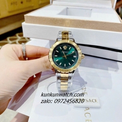 Đồng Hồ Nữ Versace Hellenyium Demi Gold Mặt Xanh Lá 35mm