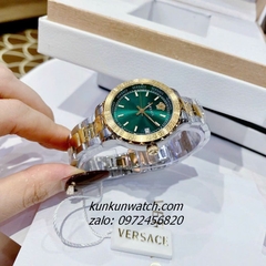 Đồng Hồ Nữ Versace Hellenyium Demi Gold Mặt Xanh Lá 35mm