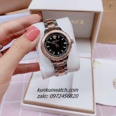 Đồng Hồ Nữ Versace Hellenyium Demi Rose Gold Mặt Đen 35mm