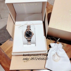 Đồng Hồ Nữ Versace Hellenyium Demi Rose Gold Mặt Đen 35mm