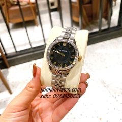 Đồng Hồ Nữ Versace Hellenyium 2 Kim Silver Mặt Đen 36mm