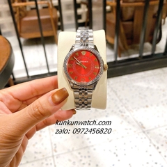 Đồng Hồ Nữ Versace Hellenyium 2 Kim Silver Mặt Đỏ 36mm