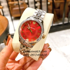 Đồng Hồ Nữ Versace Hellenyium 2 Kim Silver Mặt Đỏ 36mm