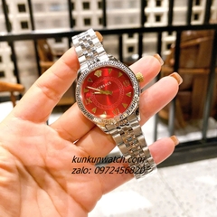 Đồng Hồ Nữ Versace Hellenyium 2 Kim Silver Mặt Đỏ 36mm