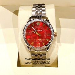 Đồng Hồ Nữ Versace Hellenyium 2 Kim Silver Mặt Đỏ 36mm
