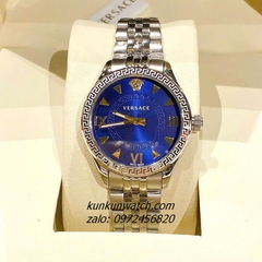 Đồng Hồ Nữ Versace Hellenyium 2 Kim Silver Mặt Xanh Navy 36mm