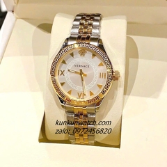 Đồng Hồ Nữ Versace Hellenyium 2 Kim Demi Mặt Xanh Trắng 36mm