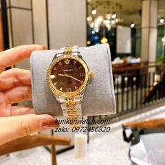 Đồng Hồ Nữ Versace Hellenyium 2 Kim Demi Mặt Nâu 36mm