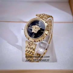 Đồng Hồ Nữ Versace Medusa Heritage Quartz Gold Mặt Đen 38mm
