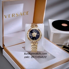 Đồng Hồ Nữ Versace Medusa Heritage Quartz Gold Mặt Đen 38mm