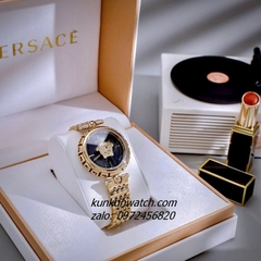 Đồng Hồ Nữ Versace Medusa Heritage Quartz Gold Mặt Đen 38mm