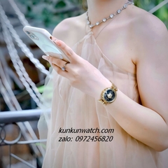 Đồng Hồ Nữ Versace Medusa Heritage Quartz Gold Mặt Đen 38mm