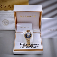 Đồng Hồ Nữ Versace Medusa Heritage Quartz Gold Mặt Đen 38mm