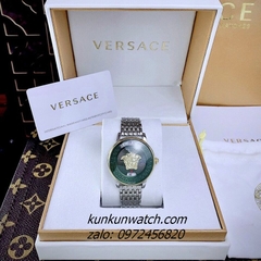 Đồng Hồ Nữ Versace Medusa Icon Silver Mặt Xanh 38mm