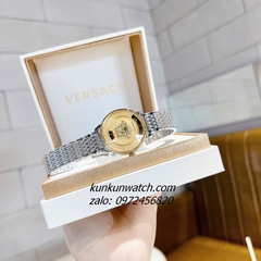Đồng Hồ Nữ Versace Medusa Icon Silver Mặt Vàng 38mm