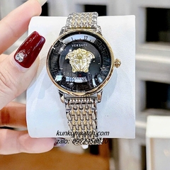 Đồng Hồ Nữ Versace Medusa Icon Demi Gold Mặt Đen 38mm