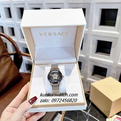 Đồng Hồ Nữ Versace Medusa Icon Demi Gold Mặt Đen 38mm