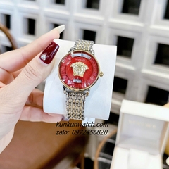 Đồng Hồ Nữ Versace Medusa Icon Demi Gold Mặt Đỏ 38mm