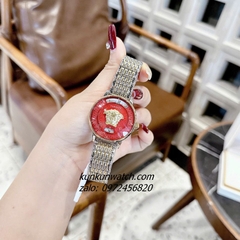 Đồng Hồ Nữ Versace Medusa Icon Demi Gold Mặt Đỏ 38mm