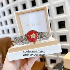 Đồng Hồ Nữ Versace Medusa Icon Demi Gold Mặt Đỏ 38mm