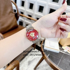 Đồng Hồ Nữ Versace Medusa Icon Demi Gold Mặt Đỏ 38mm
